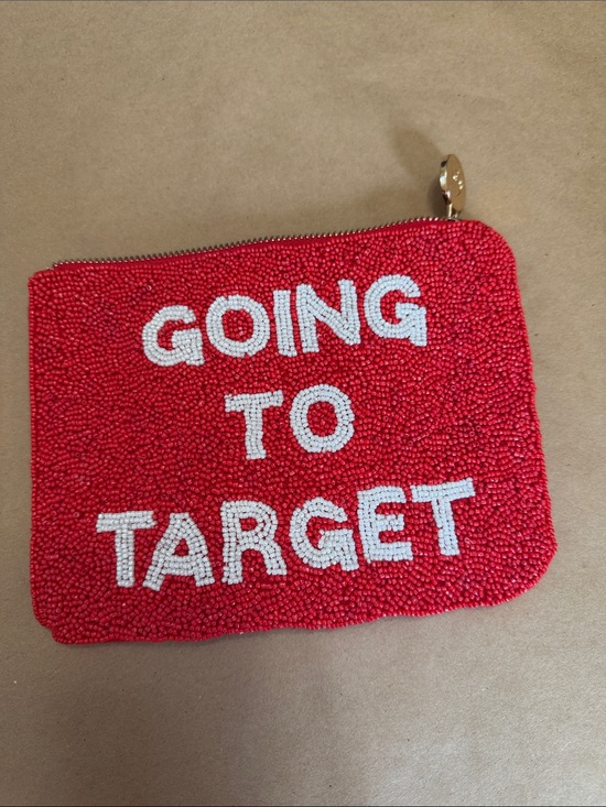 Kate Spade X Target Handbags - Kate Spade x Target Red Beaded Zip Pouch with 'GOING TO TARGET'